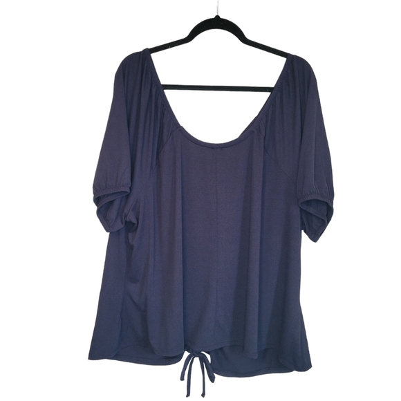 EUC Lane Bryant Classic Convertible Perfect Sleeve Top in Night Sky, Size 26/28 - Picture 7 of 8